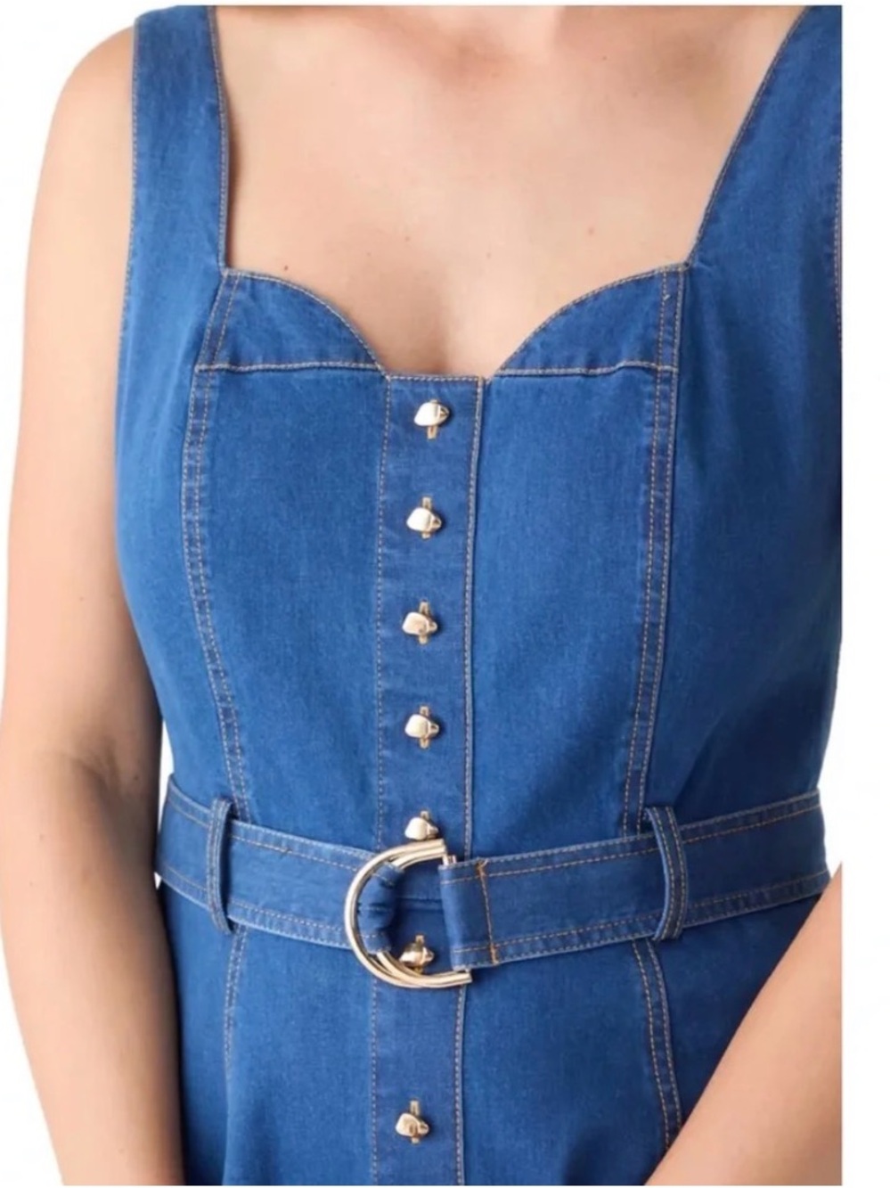 Jason Wu Blue Denim Button-Down Midi Dress - Picture 5 of 5